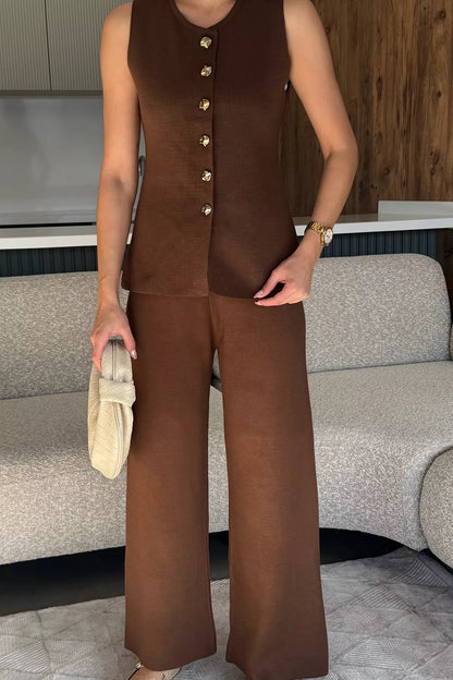 Yelek Pantolon Triko İkili Takım