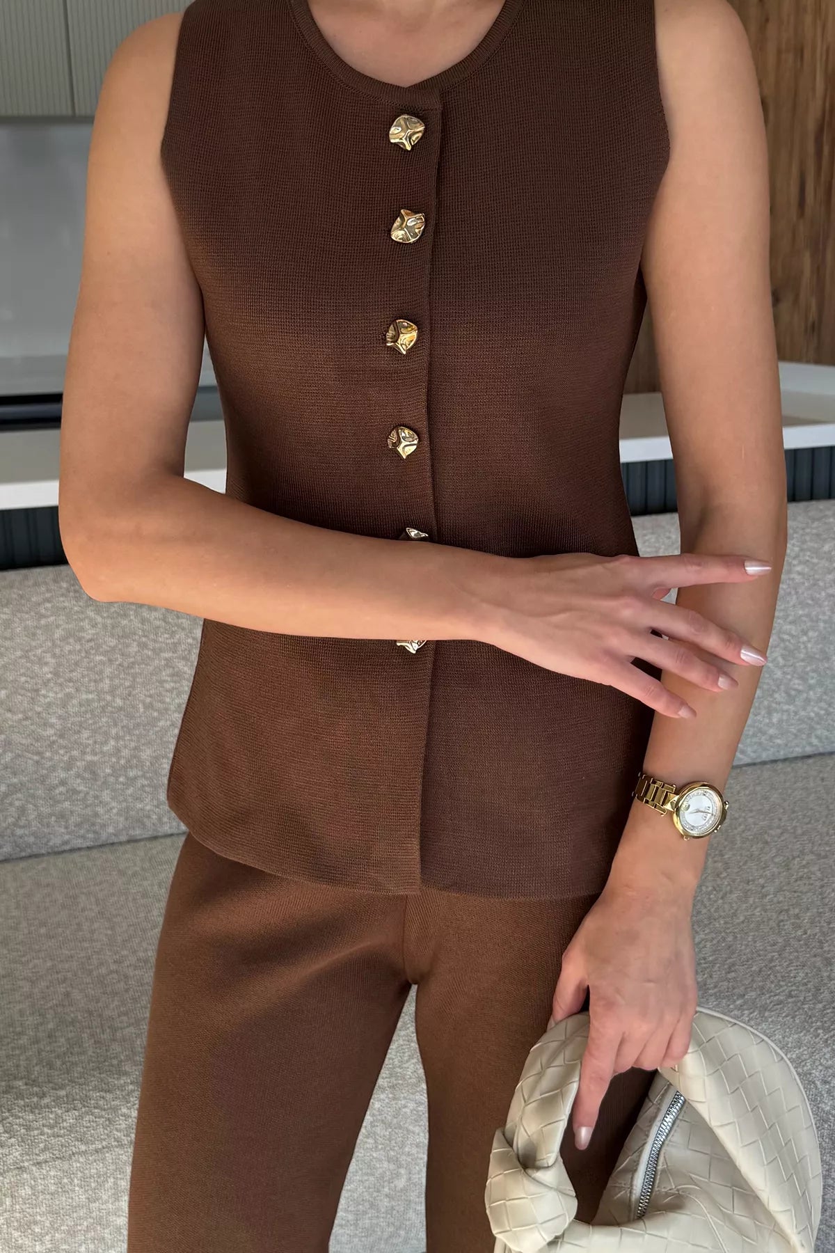 Yelek Pantolon Triko İkili Takım